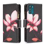 For Motorola Moto G42 4G Colored Drawing Pattern Zipper Leather Phone Case(Lotus)