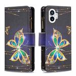 For Nothing Phone 1 Colored Drawing Pattern Zipper Leather Phone Case(Big Butterfly)