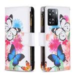 For OPPO A57 4G Colored Drawing Pattern Zipper Leather Phone Case(Two Butterflies)