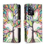 For OPPO A57 4G Colored Drawing Pattern Zipper Leather Phone Case(Big Tree)
