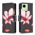 For Realme C30 Colored Drawing Pattern Zipper Leather Phone Case(Lotus)