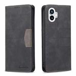 For Nothing Phone 1 Magnetic Splicing Leather Phone Case(Black)