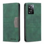 For OPPO A57 4G Magnetic Splicing Leather Phone Case(Green)