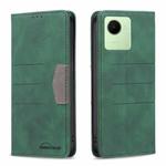 For Realme C30 Magnetic Splicing Leather Phone Case(Green)