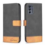 For Motorola Moto G62 BF11 Color Matching Skin Feel Leather Phone Case(Black)