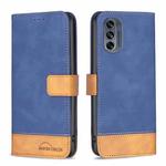 For Motorola Moto G62 BF11 Color Matching Skin Feel Leather Phone Case(Blue)