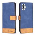 For Nothing Phone 1 BF11 Color Matching Skin Feel Leather Phone Case(Blue)