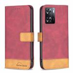 For OPPO A57 4G BF11 Color Matching Skin Feel Leather Phone Case(Red)