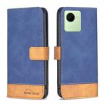 For Realme C30 BF11 Color Matching Skin Feel Leather Phone Case(Blue)