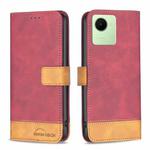 For Realme C30 BF11 Color Matching Skin Feel Leather Phone Case(Red)