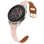 For Samsung Galaxy Watch5 40mm 20mm T-shape Genuine Leather Watch Band(Pink)