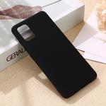 For Galaxy A41 Solid Color Liquid Silicone Dropproof Full Coverage Protective Case(Black)
