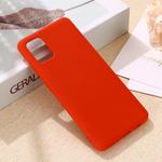 For Galaxy A41 Solid Color Liquid Silicone Dropproof Full Coverage Protective Case(Red)