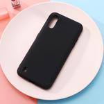 For Galaxy A01 Solid Color Liquid Silicone Dropproof Full Coverage Protective Case(Black)