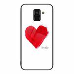 For Samsung Galaxy A8+ 2018 Colorful Painted Glass Phone Case(Love)