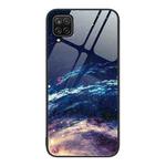 For Samsung Galaxy A12 Colorful Painted Glass Phone Case(Starry Sky)