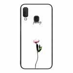 For Samsung Galaxy A20e Colorful Painted Glass Phone Case(A Flower)