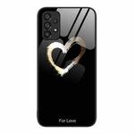 For Samsung Galaxy A53 Colorful Painted Glass Phone Case(Black Love)