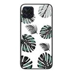 For Samsung Galaxy M32 Colorful Painted Glass Phone Case(Banana Leaf)