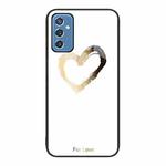 For Samsung Galaxy M52 5G Colorful Painted Glass Phone Case(Golden Love)