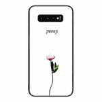 For Samsung Galaxy S10+ Colorful Painted Glass Phone Case(A Flower)