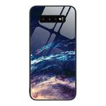 For Samsung Galaxy S10+ Colorful Painted Glass Phone Case(Starry Sky)