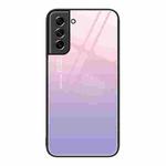 For Samsung Galaxy S21 5G Colorful Painted Glass Phone Case(Purple Sky)