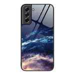 For Samsung Galaxy S21 5G Colorful Painted Glass Phone Case(Starry Sky)