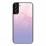 For Samsung Galaxy S22+ 5G Colorful Painted Glass Phone Case(Purple Sky)