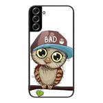 For Samsung Galaxy S22+ 5G Colorful Painted Glass Phone Case(Owl)