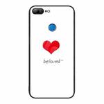 For Honor 9 Lite Colorful Painted Glass Phone Case(Red Heart)