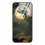 For Honor 9 Lite Colorful Painted Glass Phone Case(Moon)
