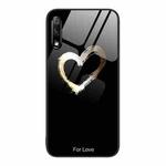 For Honor 9X Colorful Painted Glass Phone Case(Black Love)