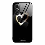 For Honor 50 SE Colorful Painted Glass Phone Case(Black Love)