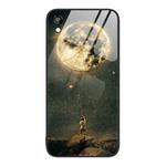 For Honor Play 3e Colorful Painted Glass Phone Case(Moon)