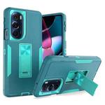 For Motorola Edge+ 2022 Magnetic Holder Phone Case(Lake Blue + Blue Green)