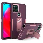 For Motorola Moto G Stylus 5G Magnetic Holder Phone Case(Purple Red + Rose Gold)