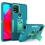 For Motorola Moto G Stylus 5G Magnetic Holder Phone Case(Lake Blue + Blue Green)