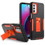 For Motorola Moto G Stylus 2022 Magnetic Holder Phone Case(Black + Orange)