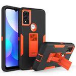 For Motorola Moto G Pure Magnetic Holder Phone Case(Black + Orange)