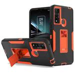 For TCL 20 XE Magnetic Holder Phone Case(Black + Orange)