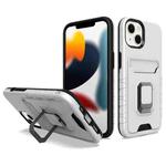 For iPhone 14 Card Shield Magnetic Holder Phone Case (Silver)