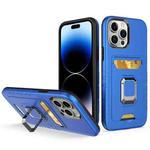 For iPhone 14 Pro Max Card Shield Magnetic Holder Phone Case (Royal Blue)