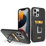 For iPhone 13 Pro Max Card Shield Magnetic Holder Phone Case (Black)