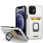 For iPhone 12 Card Shield Magnetic Holder Phone Case(Silver)