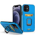 For iPhone 12 Card Shield Magnetic Holder Phone Case(Royal Blue)