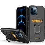 For iPhone 12 Pro Max Card Shield Magnetic Holder Phone Case(Black)