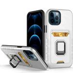 For iPhone 12 Pro Max Card Shield Magnetic Holder Phone Case(Silver)
