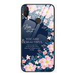 For Huawei nova 3i Colorful Painted Glass Phone Case(Flower)