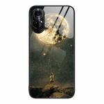 For Huawei nova 8 Pro 4G Colorful Painted Glass Phone Case(Moon)
